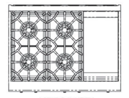 36" 4-Burner Dual Fuel Range With 12" Griddle (NG) - Image 4
