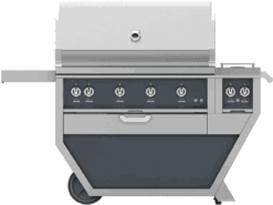 Hestan 42-inch Freestanding Grill With Trellis, Rotisserie, And Double Side Burners - Gray - Propane - GABR42CX2-LP-GG