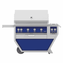 Hestan 42-inch Freestanding Grill With Trellis, Rotisserie, And Double Side Burners - Blue - Natural Gas - GABR42CX2-NG-BU