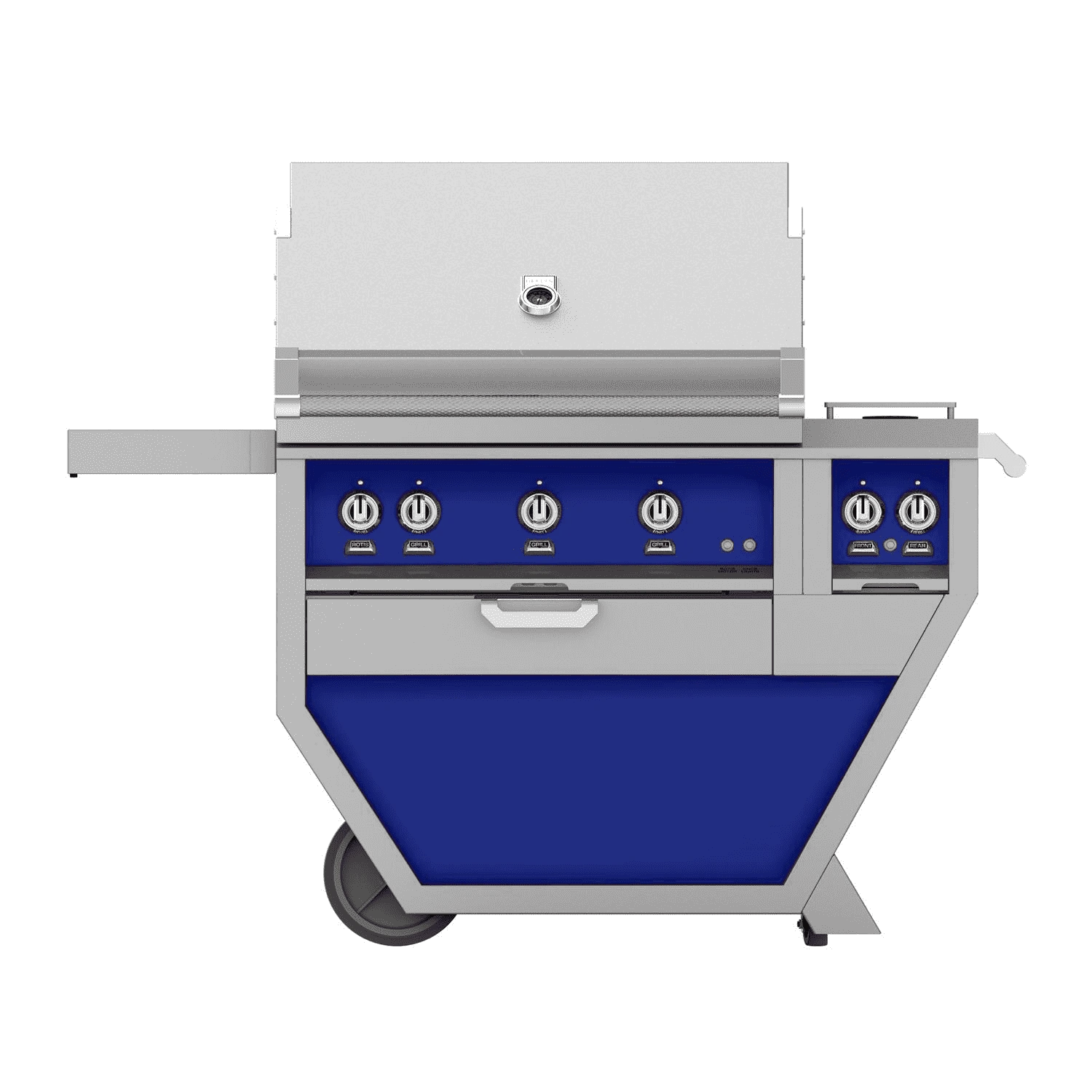 Hestan 36-inch Freestanding Deluxe Gas Grill With Trellis, Sear, And Double Side Burner - Blue - Natural Gas - GMBR36CX2-NG-BU