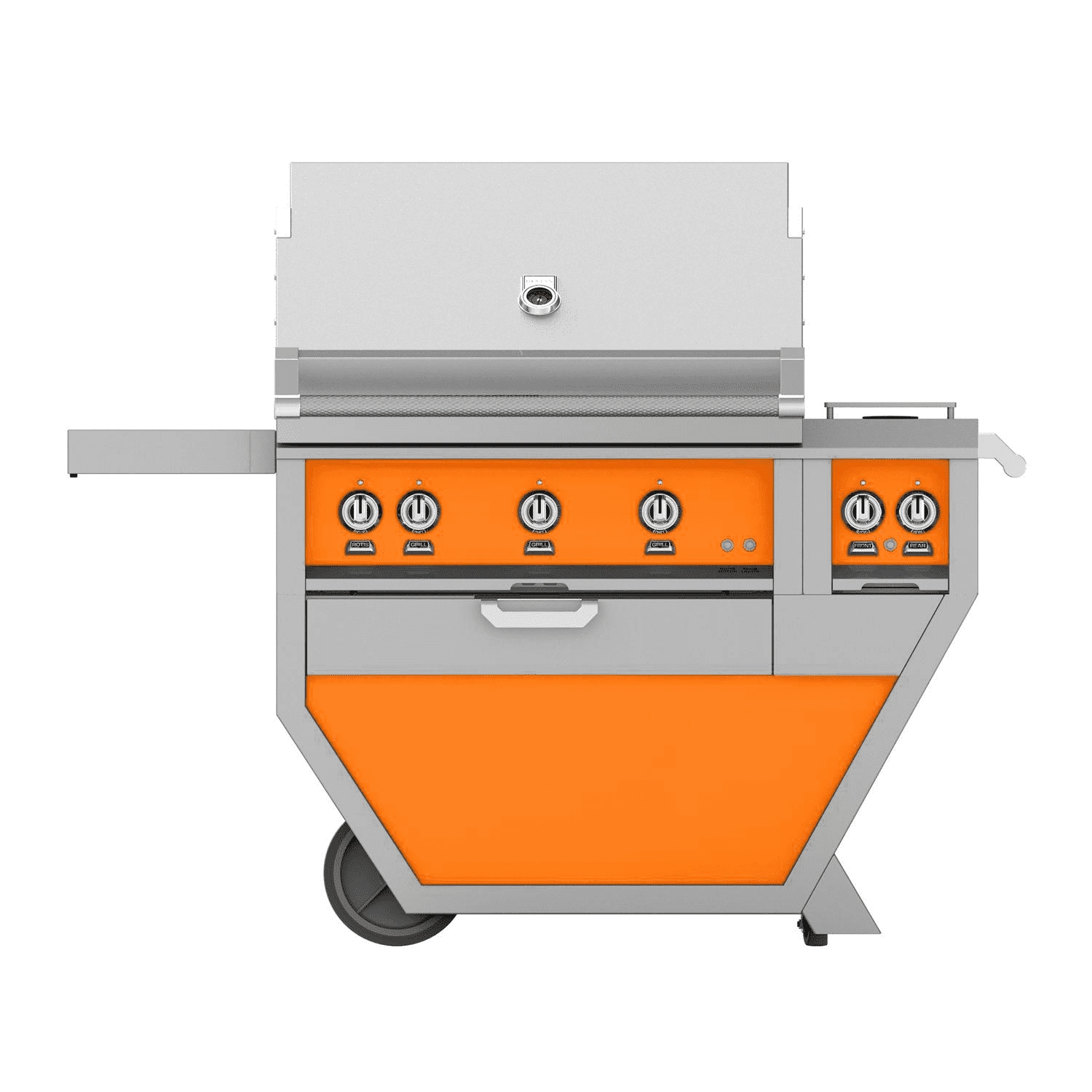 Hestan 36-inch Freestanding Deluxe Gas Grill With Trellis, Sear, And Double Side Burner - Orange - Natural Gas - GMBR36CX2-NG-OR