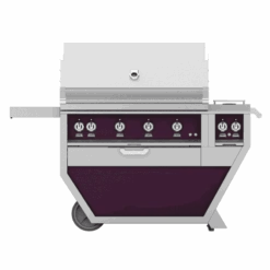 Hestan 42-inch Freestanding Grill With Trellis, Sear, Rotisserie, And Deluxe Cart W/ Double Side Burner - Purple - Natural Gas - GMBR42CX2-NG-PP