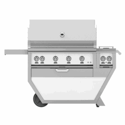 Hestan 42-inch Freestanding Grill With Trellis, Sear, Rotisserie, And Deluxe Cart W/ Double Side Burner - White - Natural Gas - GMBR42CX2-NG-WH