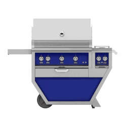 Hestan 36-inch Freestanding Grill With Sear, Rotisserie, And Double Side Burner - Blue - Propane - GSBR36CX2-LP-BU