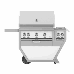 Hestan 36-inch Freestanding Grill With Sear, Rotisserie, And Double Side Burner - White - Propane - GSBR36CX2-LP-WH