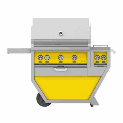 Hestan 36-inch Freestanding Grill With Sear, Rotisserie, And Double Side Burner - Yellow - Propane - GSBR36CX2-LP-YW