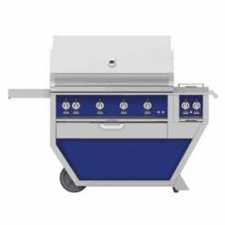 Hestan 42-inch Freestanding Grill With Sear, Rotisserie, And Double Side Burner - Blue - Propane - GSBR42CX2-LP-BU