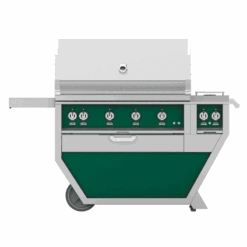 Hestan 42-inch Freestanding Grill With Sear, Rotisserie, And Double Side Burner - Green - Natural Gas - GSBR42CX2-NG-GR