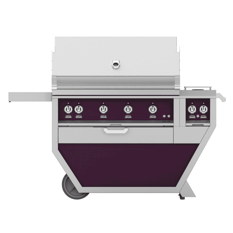 Hestan 42-inch Freestanding Grill With Sear, Rotisserie, And Double Side Burner - Purple - Natural Gas - GSBR42CX2-NG-PP