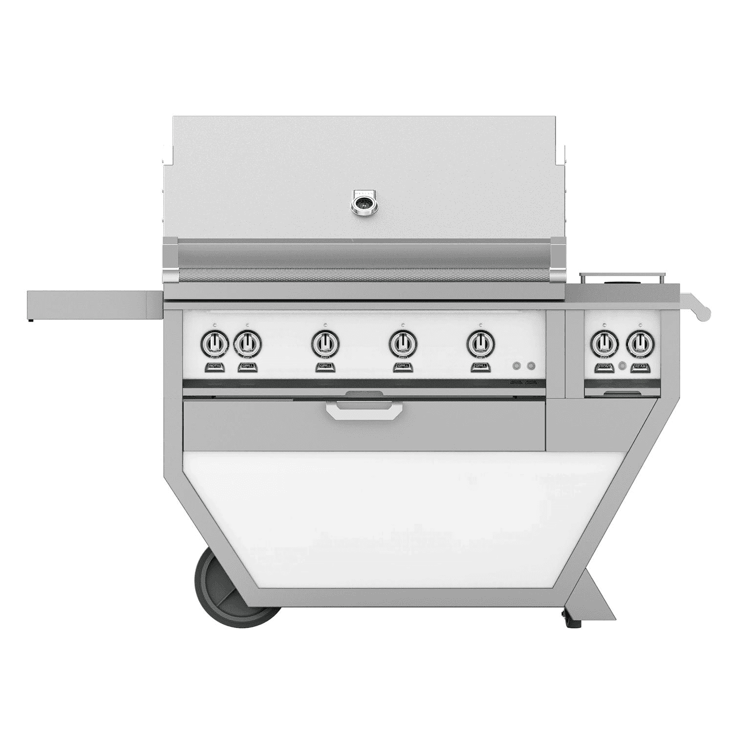 Hestan 42-inch Freestanding Grill With Sear, Rotisserie, And Double Side Burner - White - Natural Gas - GSBR42CX2-NG-WH